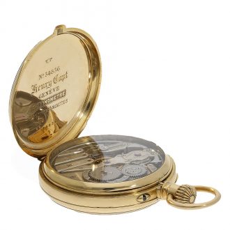 Swiss 18 Carat gold chronometer with five minute repeater Circa 1880