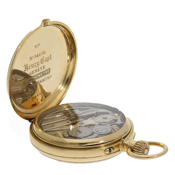 Swiss 18 Carat gold chronometer with five minute repeater Circa 1880 Swiss 18 Carat gold chronometer with five minute repeater Circa 1880