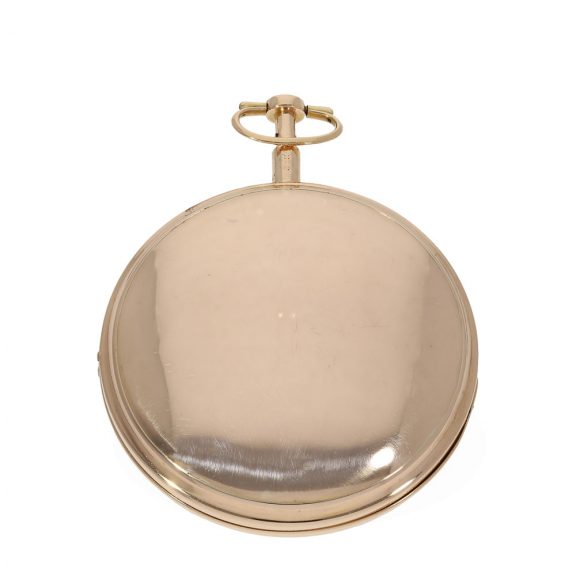 Swiss 18K gold bras en l'air verge pocket watch Circa 1800 Swiss 18K gold bras en l'air verge pocket watch Circa 1800