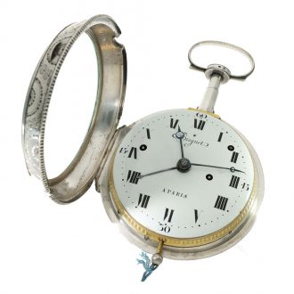 French silver highly complicated coach clock in excellent condition Circa 1790