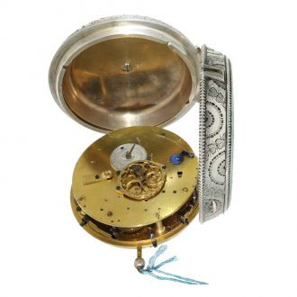 French silver highly complicated coach clock in excellent condition Circa 1790