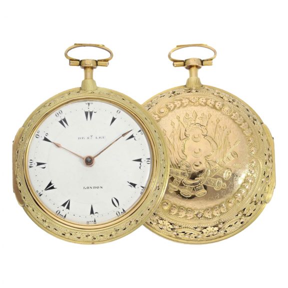 Early English gold pair cased verge with self strike Circa 1785 Early English gold pair cased verge with self strike Circa 1785