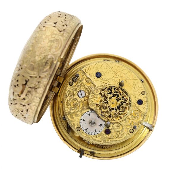 Early English gold pair cased verge with self strike Circa 1785 Early English gold pair cased verge with self strike Circa 1785