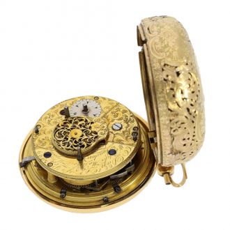 Early English gold pair cased verge with self strike Circa 1785
