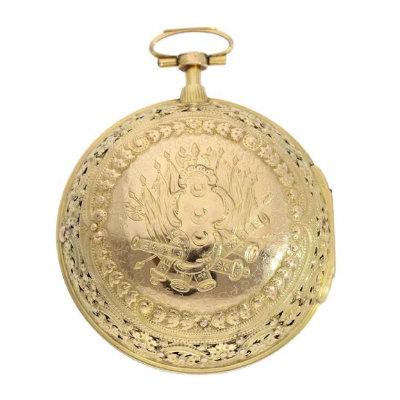 Early English gold pair cased verge with self strike Circa 1785 Early English gold pair cased verge with self strike Circa 1785