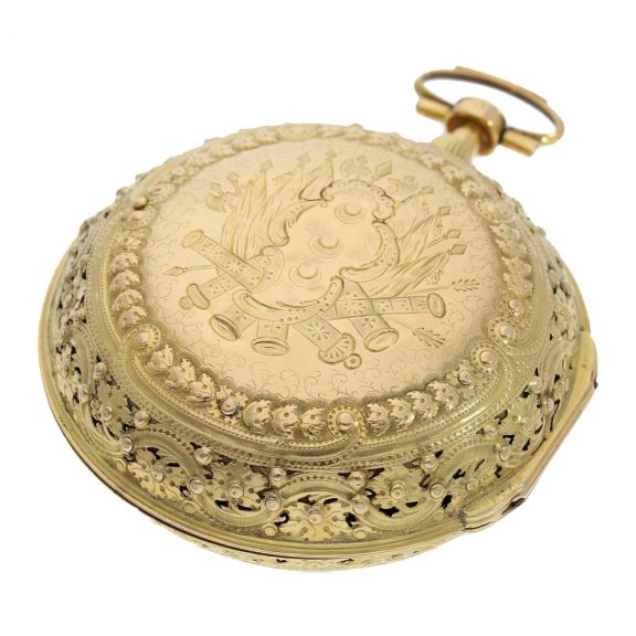 Early English gold pair cased verge with self strike Circa 1785 Early English gold pair cased verge with self strike Circa 1785