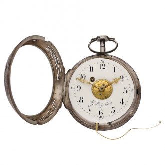 French silver complicated early coach watch with self strike Circa 1760