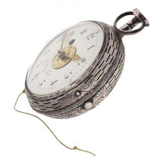 French silver complicated early coach watch with self strike Circa 1760