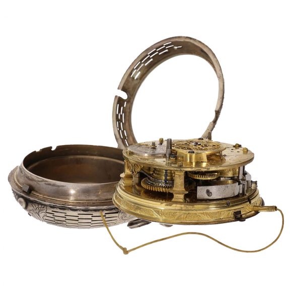 French silver complicated early coach watch with self strike Circa 1760 French silver complicated early coach watch with self strike Circa 1760