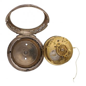 French silver complicated early coach watch with self strike Circa 1760
