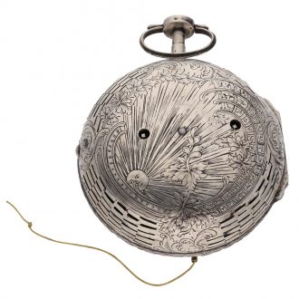 French silver complicated early coach watch with self strike Circa 1760