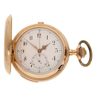 Swiss large 14 carat gold repeating chronograph Circa 1900