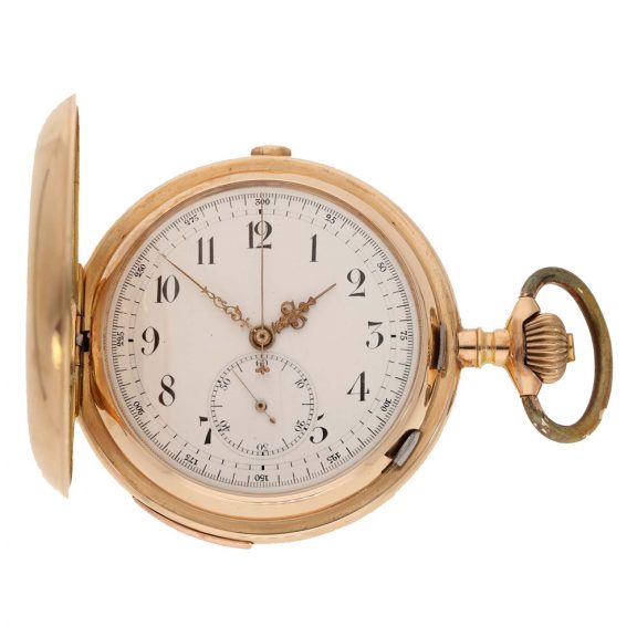 Swiss large 14 carat gold repeating chronograph Circa 1900