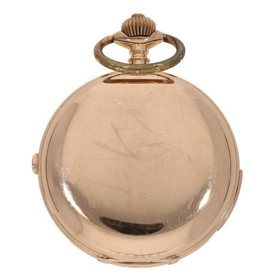 Swiss large 14 carat gold repeating chronograph Circa 1900 Swiss large 14 carat gold repeating chronograph Circa 1900
