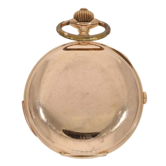 Swiss large 14 carat gold repeating chronograph Circa 1900 Swiss large 14 carat gold repeating chronograph Circa 1900