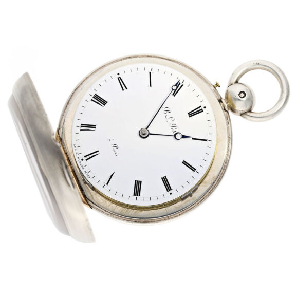 French silver repeating Sonnerie clock watch Circa 1820 French silver repeating Sonnerie clock watch Circa 1820