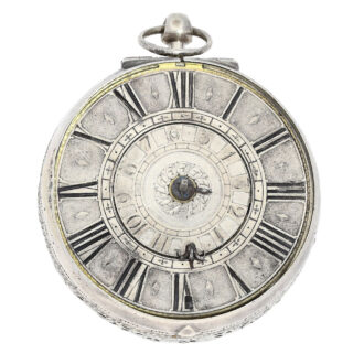 Swiss early silver verge pocket watch with alarm Circa 1680