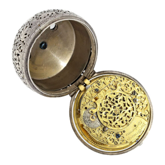 Swiss early silver verge pocket watch with alarm Circa 1680 Swiss early silver verge pocket watch with alarm Circa 1680