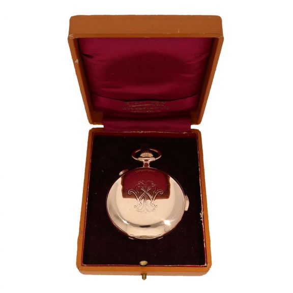 Swiss 14K gold hunting cased astronomical watch Circa 1900 Swiss 14K gold hunting cased astronomical watch Circa 1900