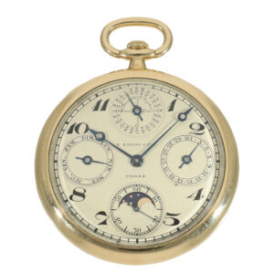 French 18 carat gold valuable astronomical pocket watch Circa 1910