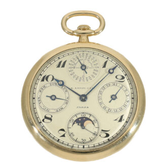 French 18 carat gold valuable astronomical pocket watch Circa 1910