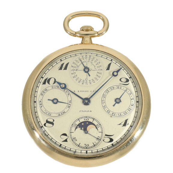 French 18 carat gold valuable astronomical pocket watch Circa 1910
