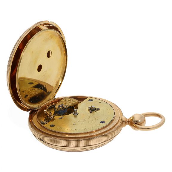 English 18 Carat pink gold chronometer with champlevé dial Circa 1870 English 18 Carat pink gold chronometer with champlevé dial Circa 1870