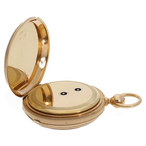 English 18 Carat pink gold chronometer with champlevé dial Circa 1870 English 18 Carat pink gold chronometer with champlevé dial Circa 1870