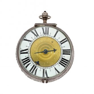 French silver coach clock with self strike and alarm Circa 1650