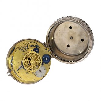 French silver coach clock with self strike and alarm Circa 1650