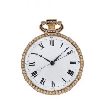Swiss 18 carat gold and enamel repeating watch Circa 1815