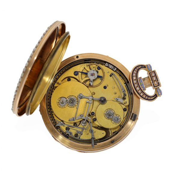 Swiss 18 carat gold and enamel repeating watch Circa 1815 Swiss 18 carat gold and enamel repeating watch Circa 1815