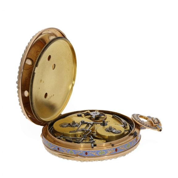 Swiss 18 carat gold and enamel repeating watch Circa 1815 Swiss 18 carat gold and enamel repeating watch Circa 1815