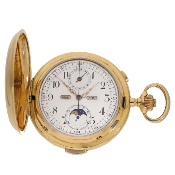 Swiss gold lever watch with six complications Circa 1890