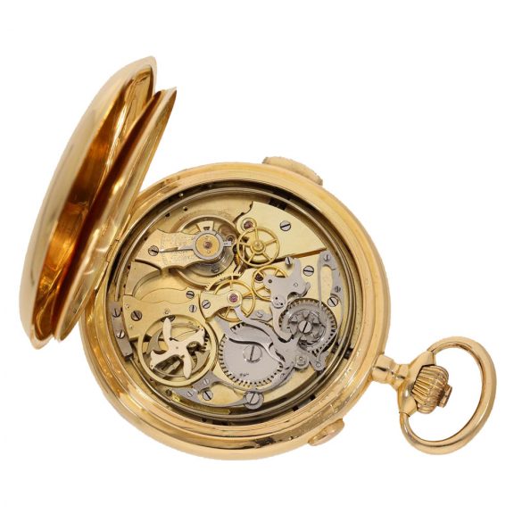 Swiss gold lever watch with six complications Circa 1890 Swiss gold lever watch with six complications Circa 1890