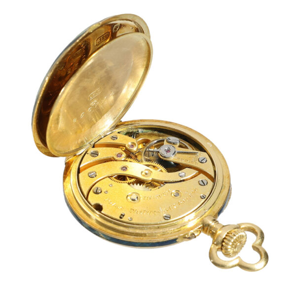 Swiss 18 carat gold platinum and enamel “Belle Epoque” watch Circa 1911Swiss 18 carat gold platinum and enamel “Belle Epoque” watch Circa 1911 Swiss 18 carat gold platinum and enamel “Belle Epoque” watch Circa 1911