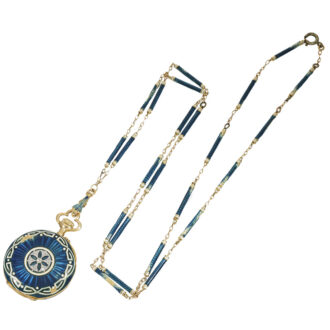 Swiss 18 carat gold platinum and enamel “Belle Epoque” watch Circa 1911