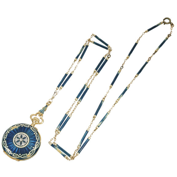 Swiss 18 carat gold platinum and enamel “Belle Epoque” watch Circa 1911 Swiss 18 carat gold platinum and enamel “Belle Epoque” watch Circa 1911
