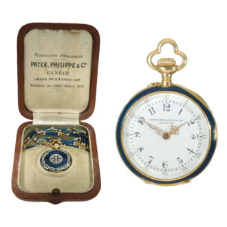 Swiss 18 carat gold platinum and enamel “Belle Epoque” watch Circa 1911