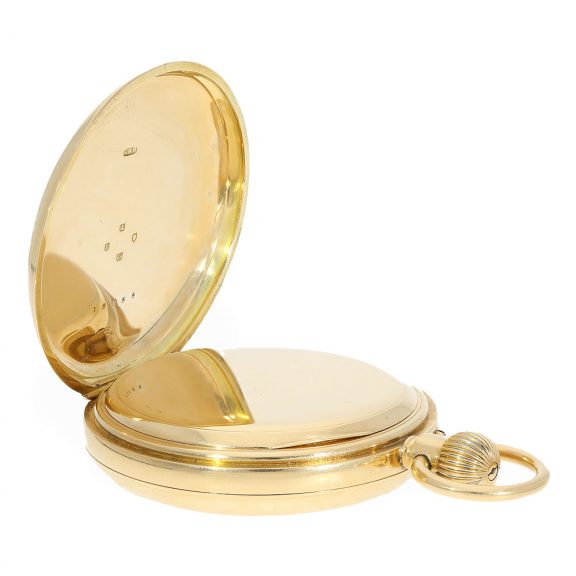 Heavy English 18 Carat gold pocket chronometer Circa 1886 Heavy English 18 Carat gold pocket chronometer Circa 1886