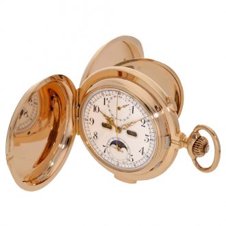 Swiss 18 carat gold impressive astronomical watch with six complications Circa 1900
