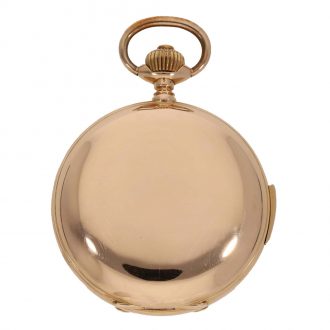 Swiss 18 carat gold full hunter case watch with automaton Circa 1890