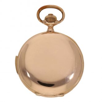 Swiss 18 carat gold full hunter case watch with automaton Circa 1890