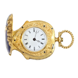 Swiss gold cylinder watch in shape of flower basket Circa 1800