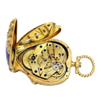 Swiss gold cylinder watch in shape of flower basket Circa 1800