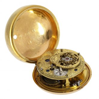 The movement has an early English cylinder escapement and is beautifully engraved