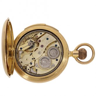 Swiss 18 carat gold watch with automaton and minute repeater Circa 1890