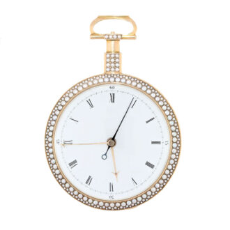 English gold duplex watch with diamond and pearls Circa 1796 English gold duplex watch with diamond and pearls Circa 1796