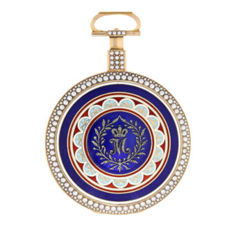 English gold duplex watch with diamond and pearls Circa 1796