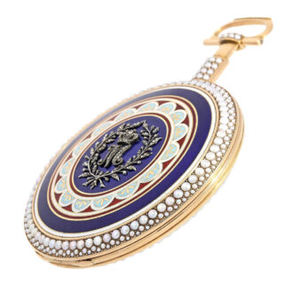 English gold duplex watch with diamond and pearls Circa 1796 English gold duplex watch with diamond and pearls Circa 1796